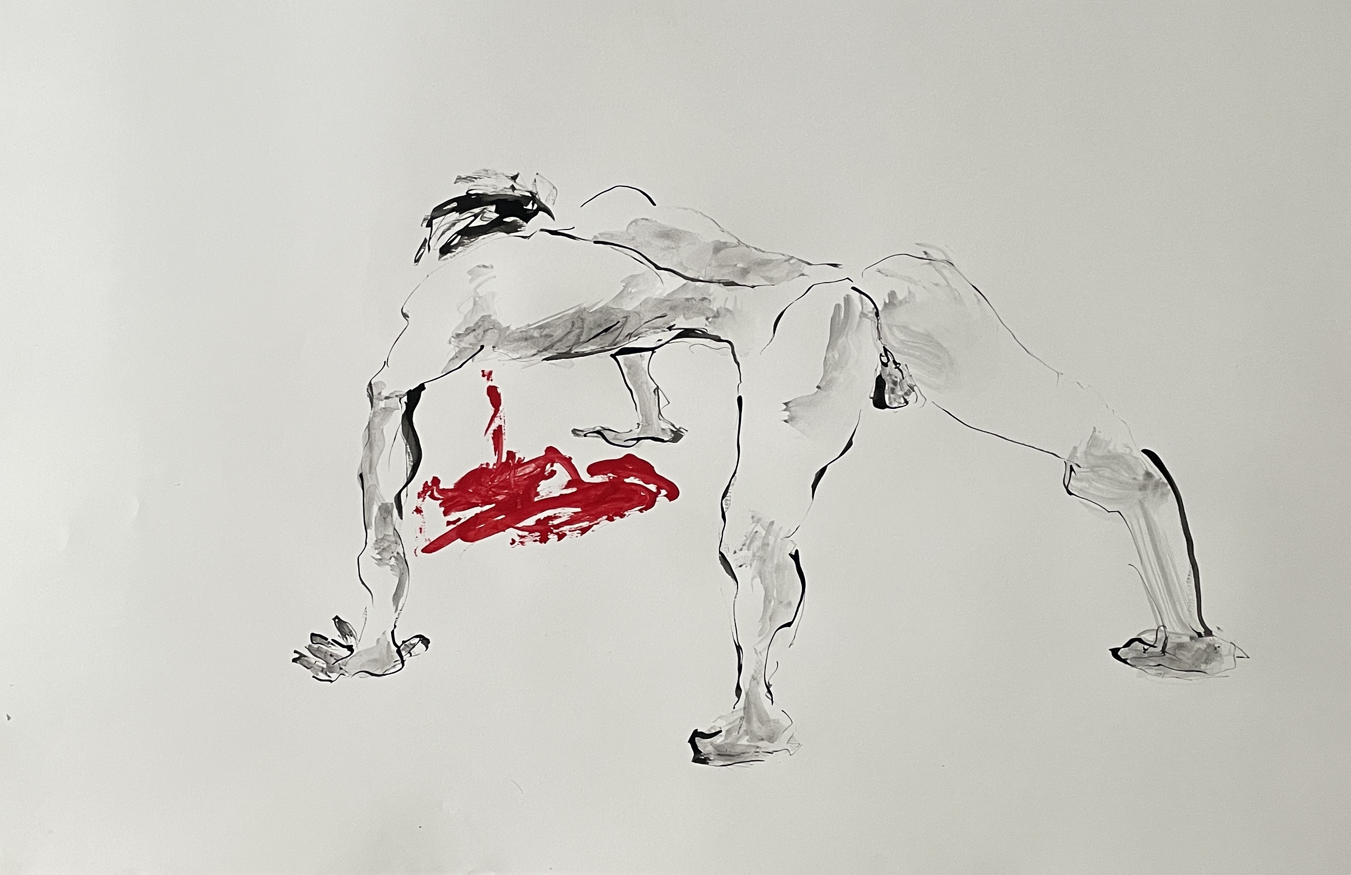 Male portrait on paper