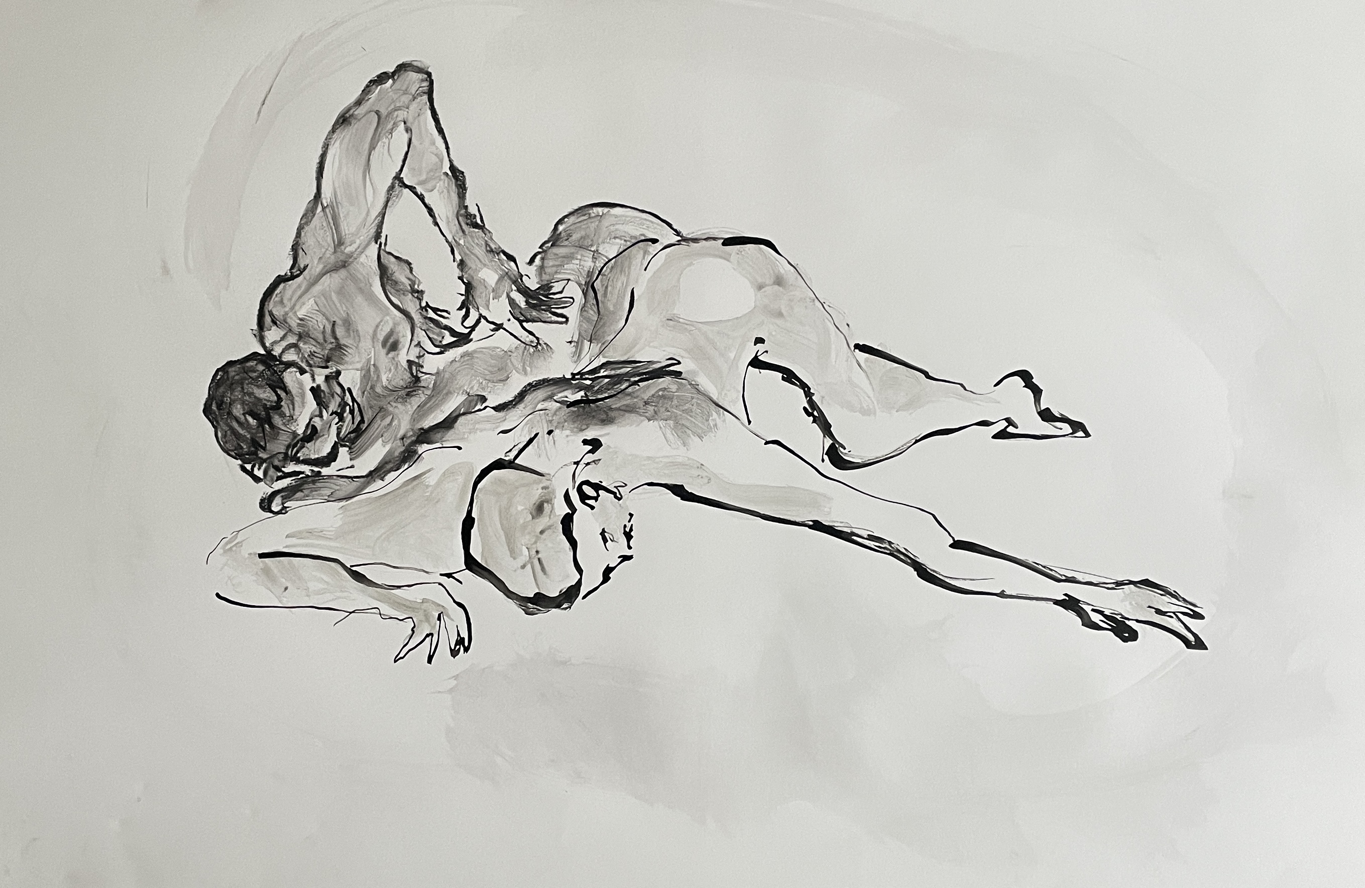 Male portrait on paper