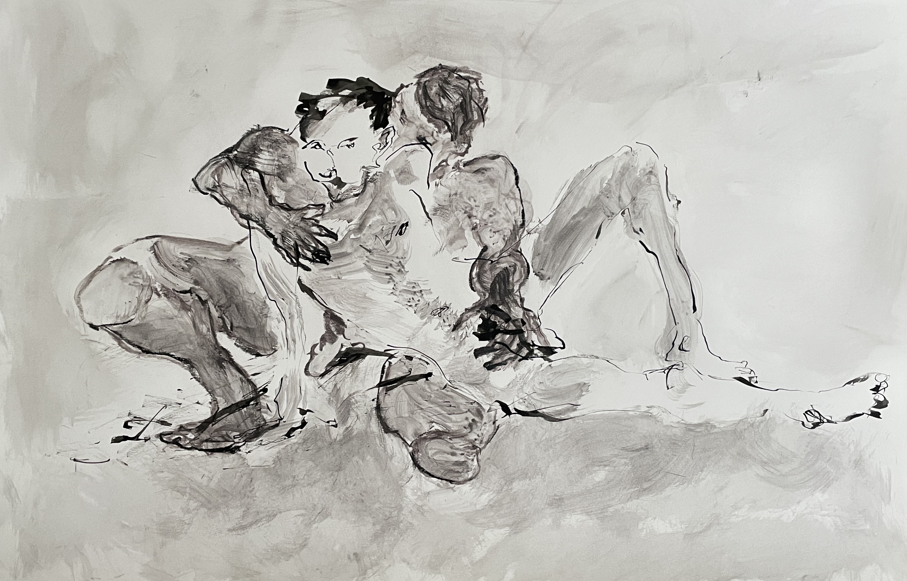 Male portrait on paper