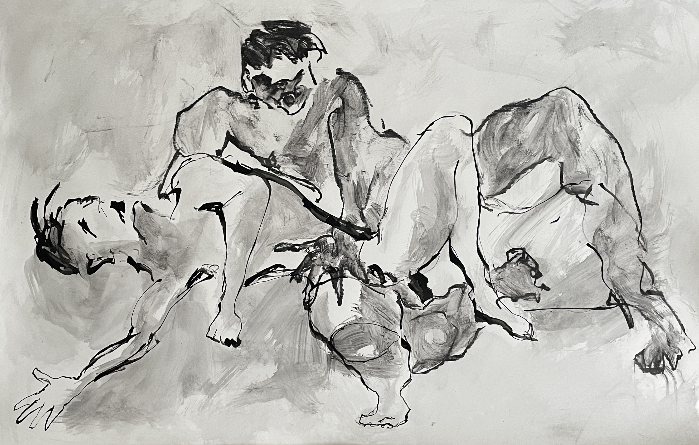 Male portrait on paper