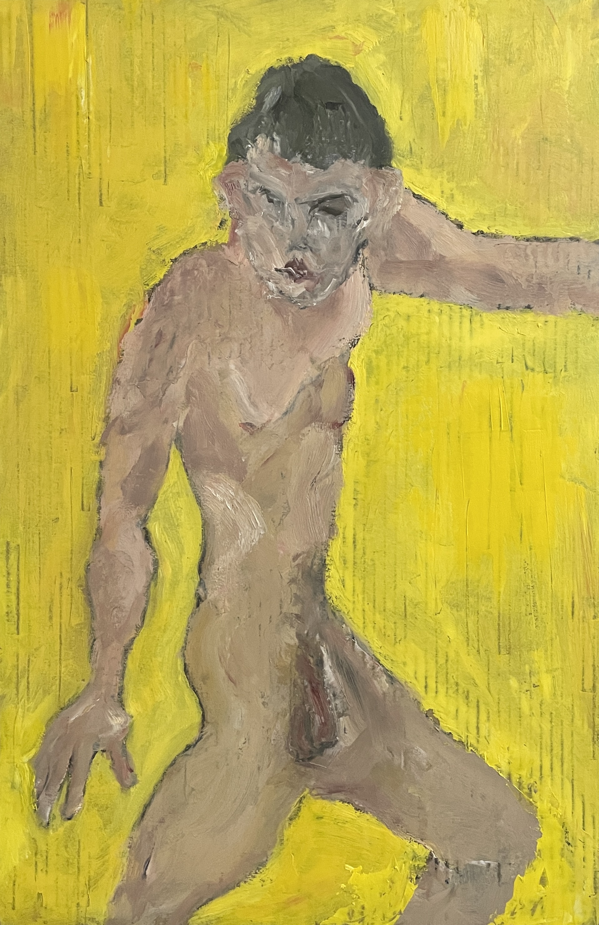 Male nude on yellow