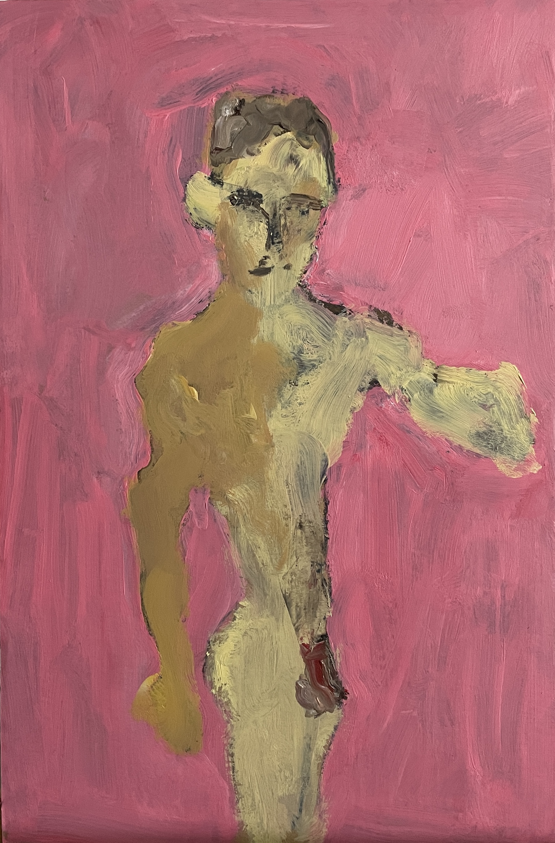 Male nude on pink