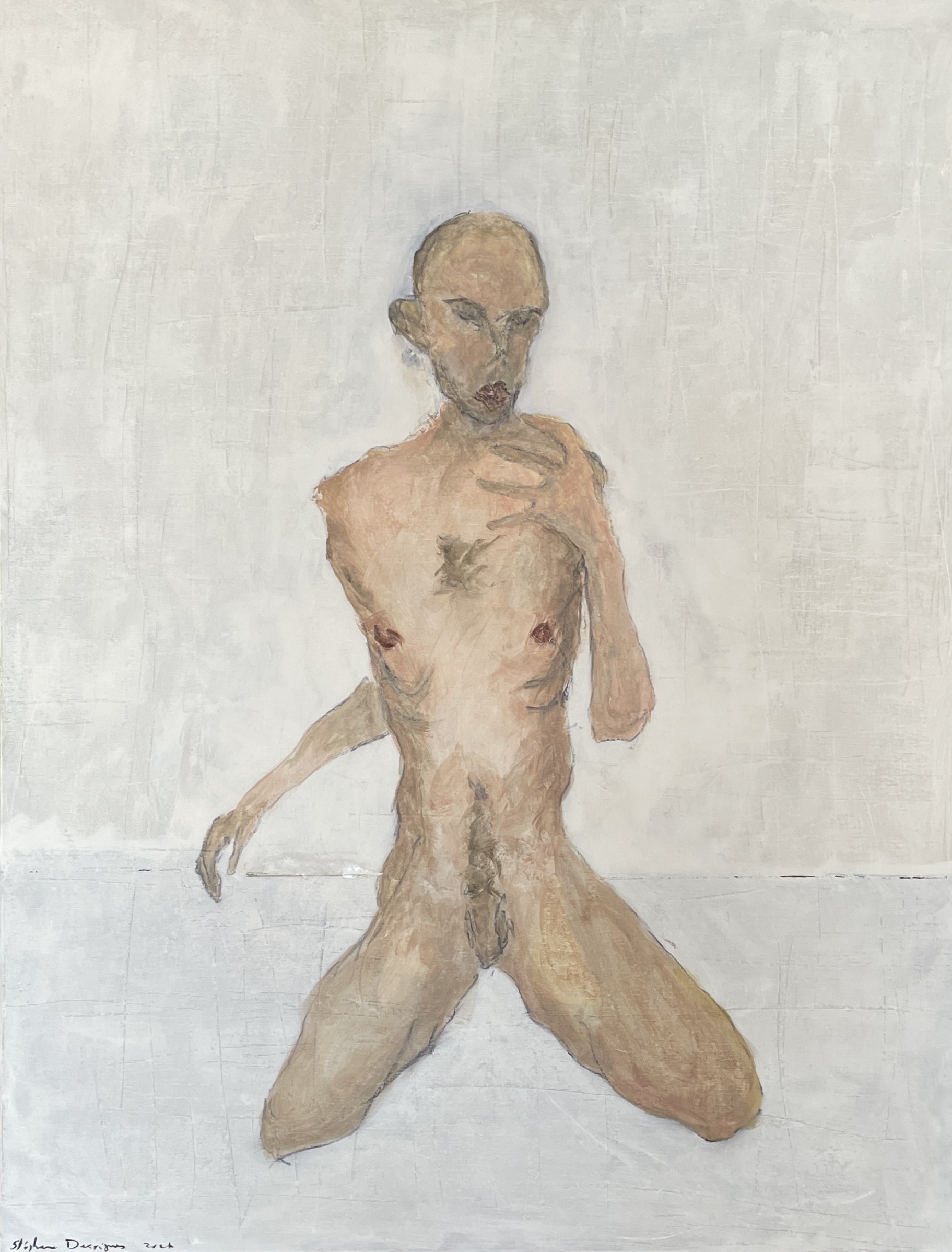 Male nude on canvas