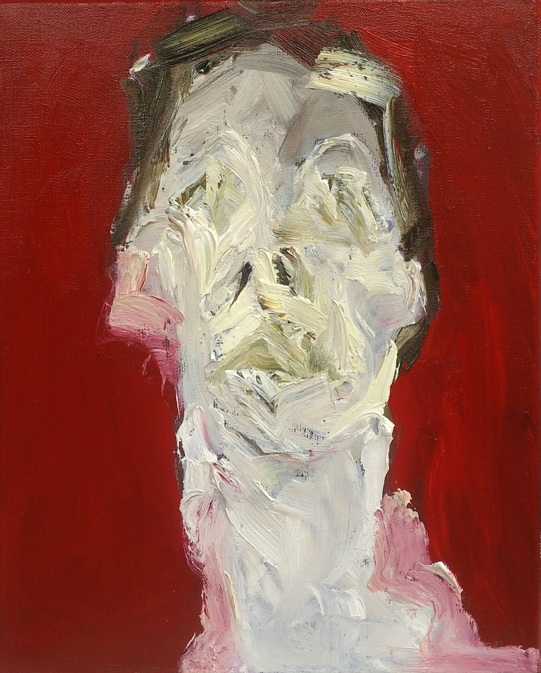 Male portrait on red