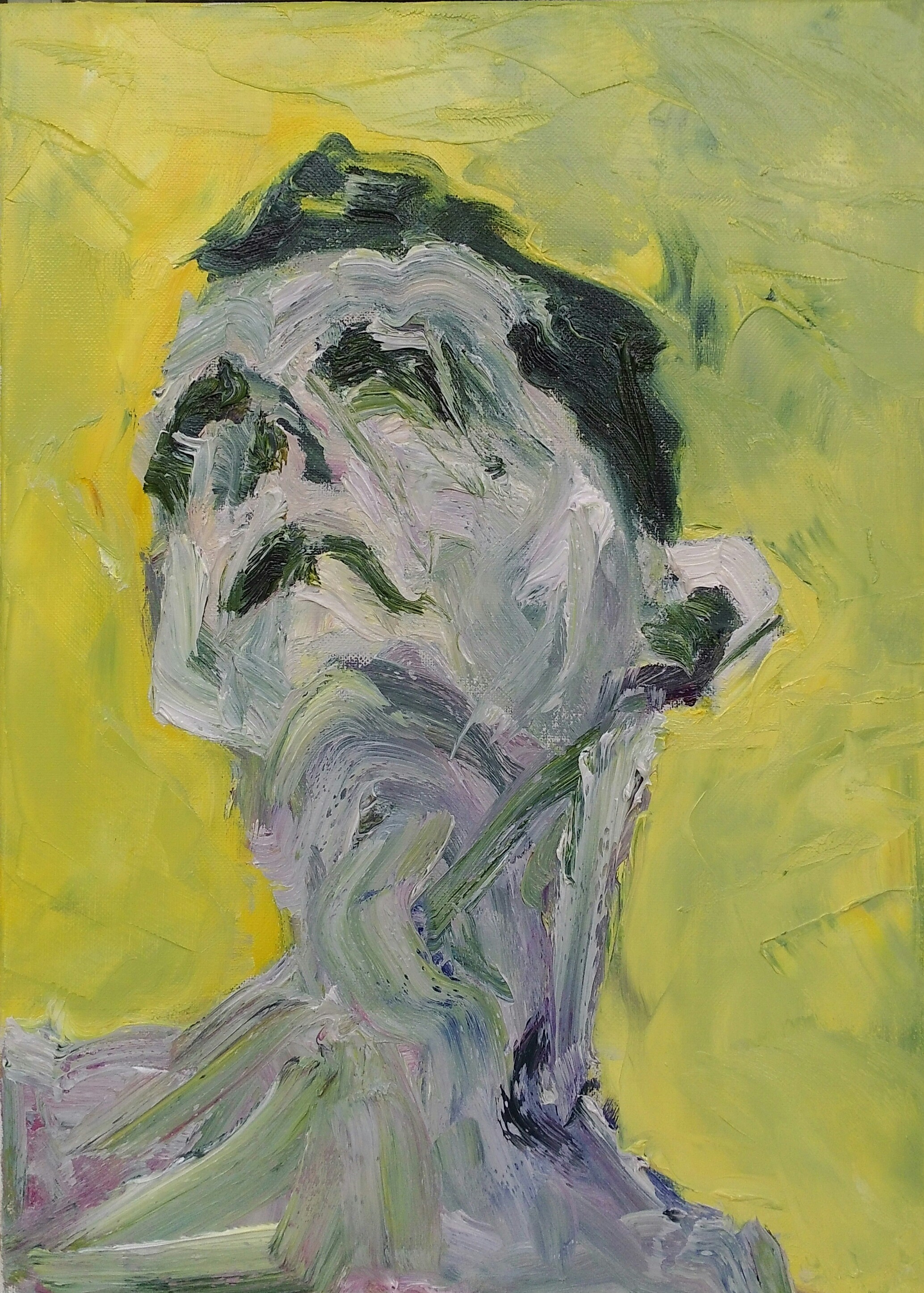 Male portrait on yellow